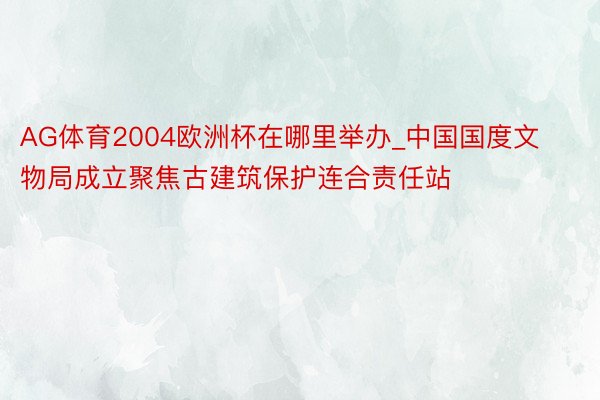 AG体育2004欧洲杯在哪里举办_中国国度文物局成立聚焦古建筑保护连合责任站